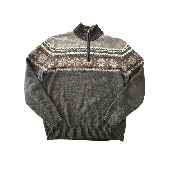 Telluride Mens Large Wool Sweater Cottagecore Granpacore Snowflake Patch Goblin - Picture 1 of 6